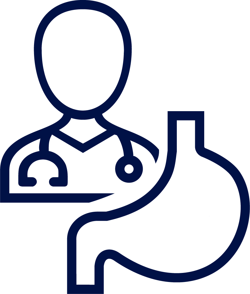 Icono de estómago con endoscopio